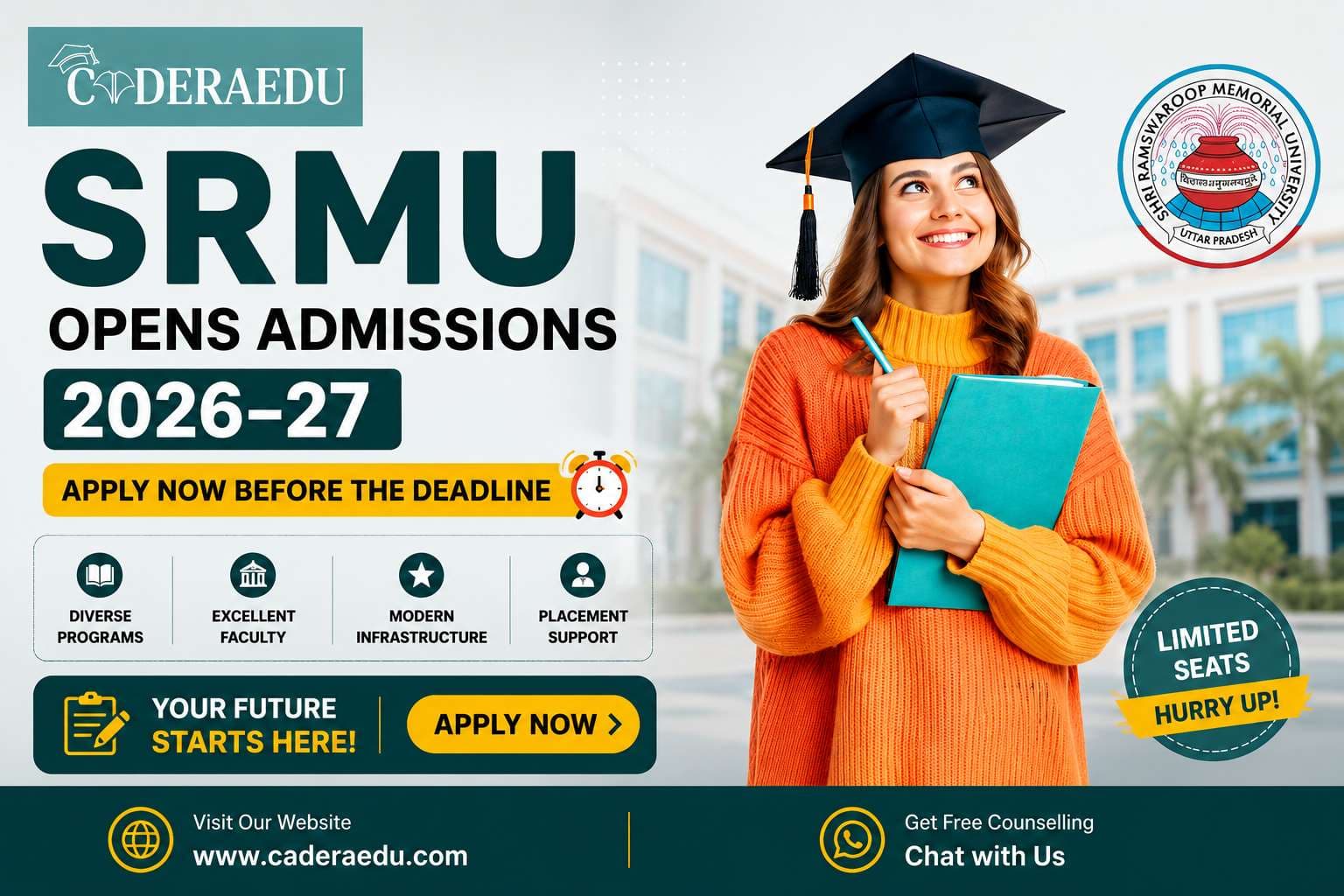SRMU Lucknow Admissions 2026-27 Open - Apply Before Deadline