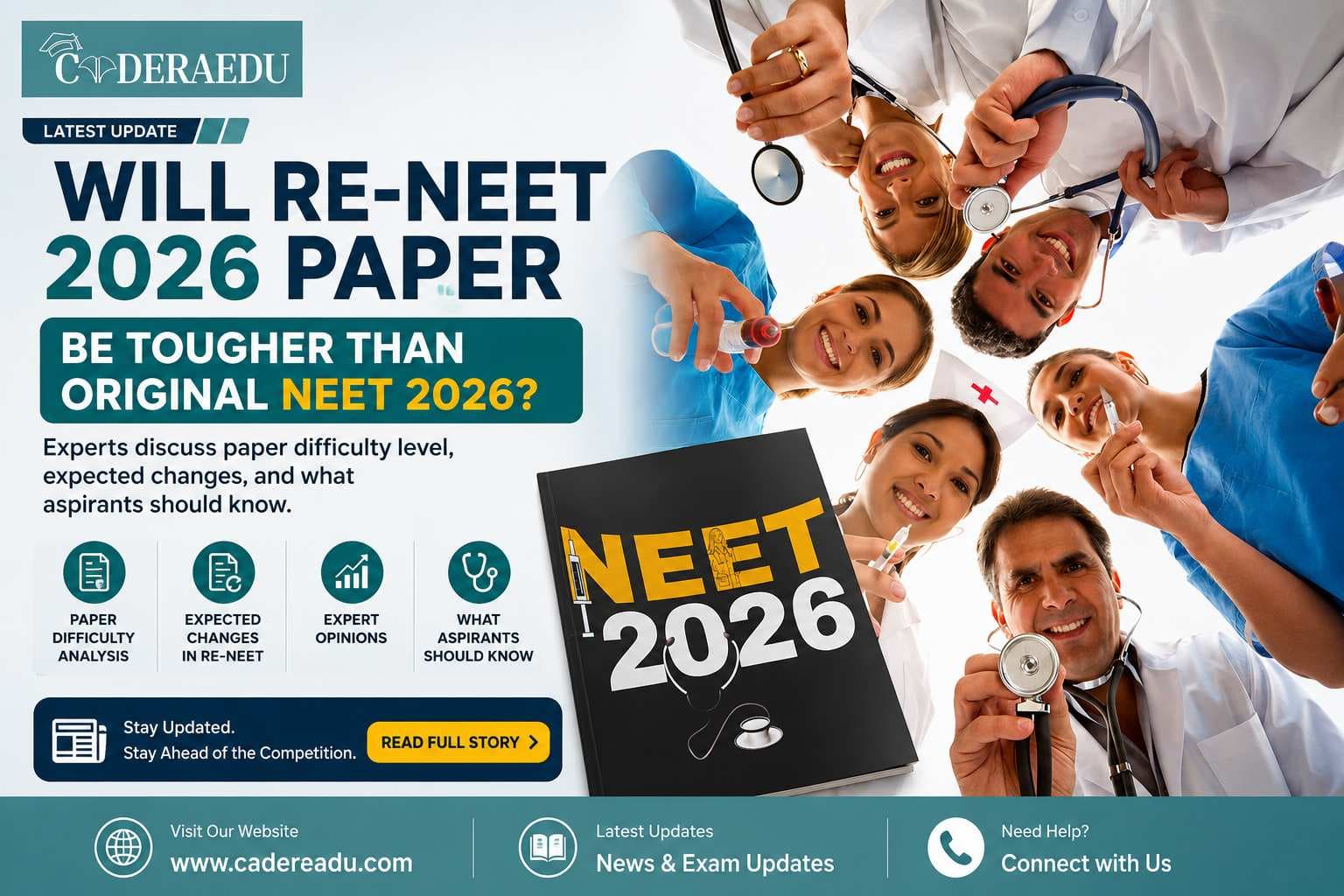 Students preparing for Re-NEET 2026 exam with books and strategy notes.