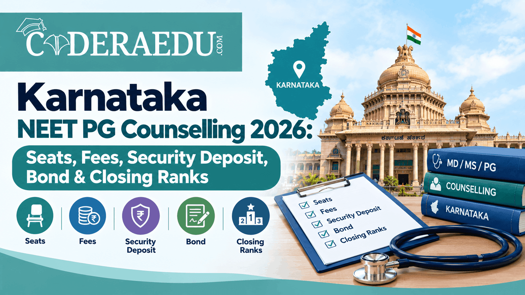 Karnataka NEET PG counselling 2026 seats fees security deposit bond