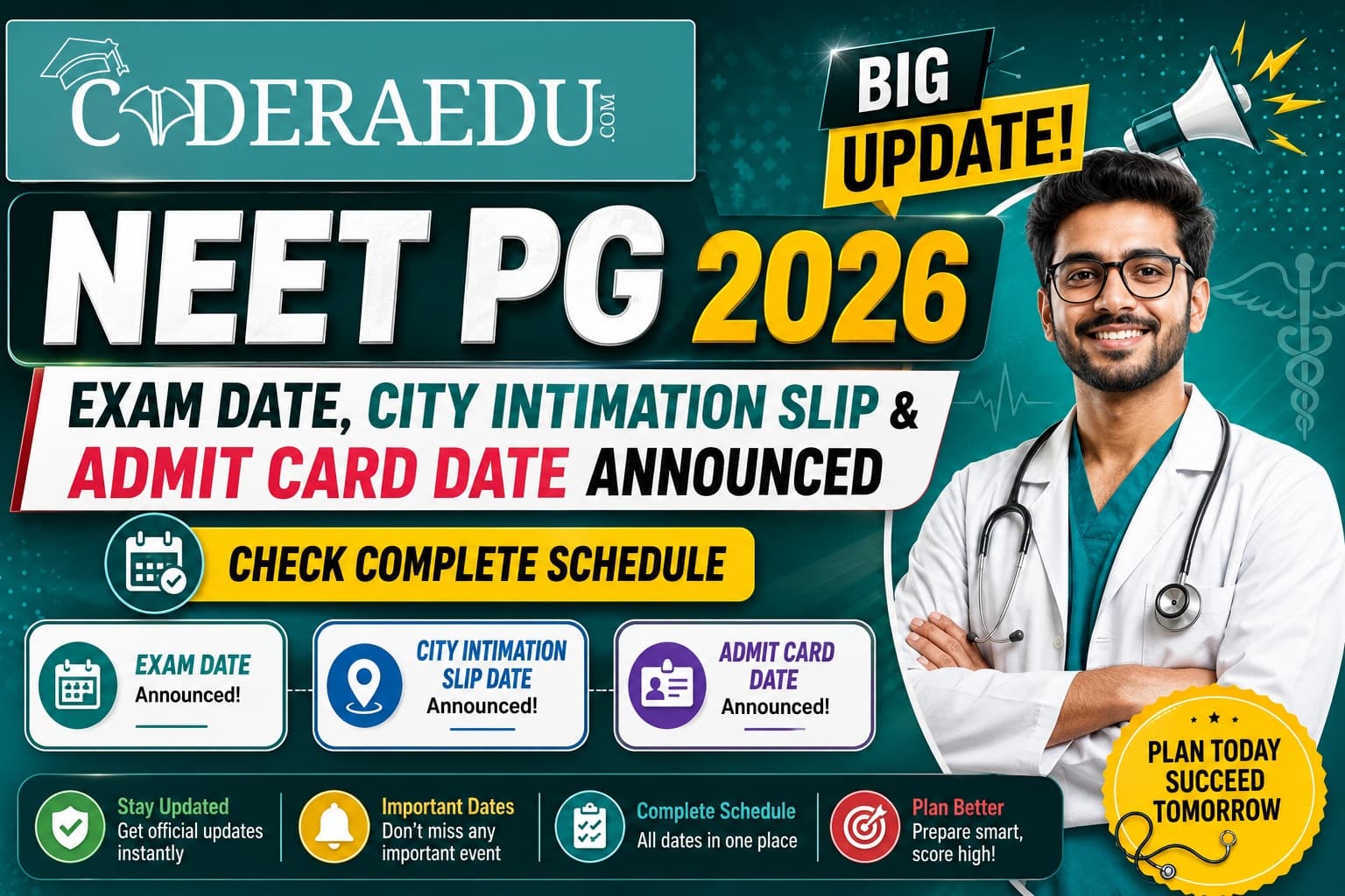 NEET PG 2026 Exam Date, City Intimation Slip & Admit Card Date Announced: Check Complete Schedule