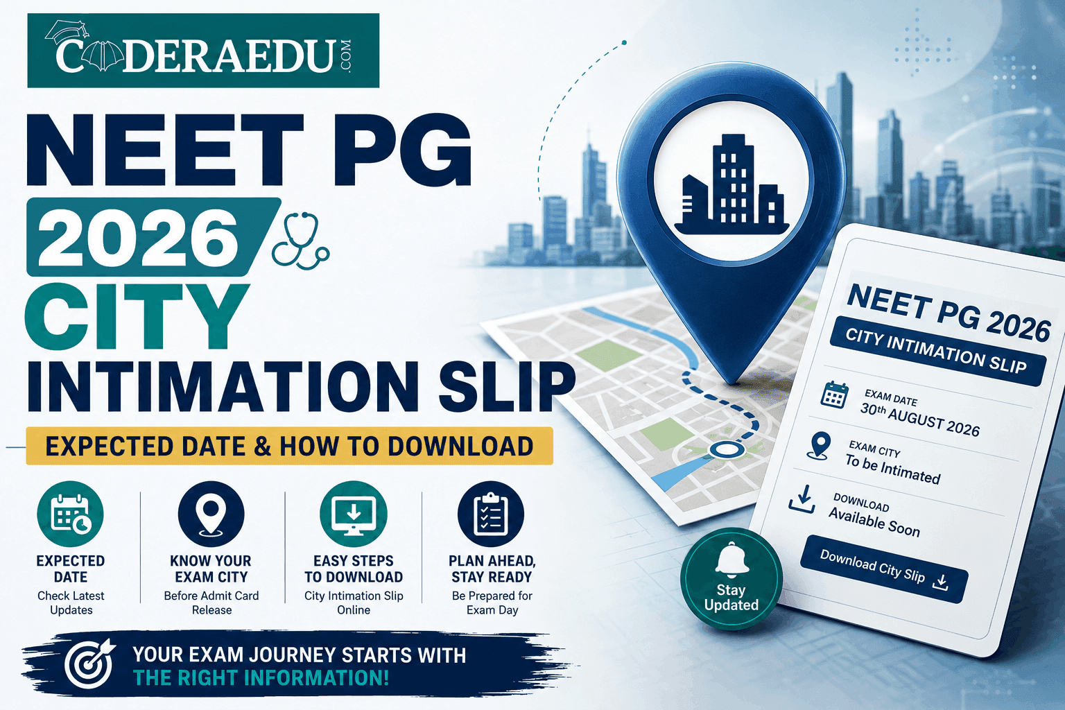NEET PG 2026 city intimation slip expected date and download steps