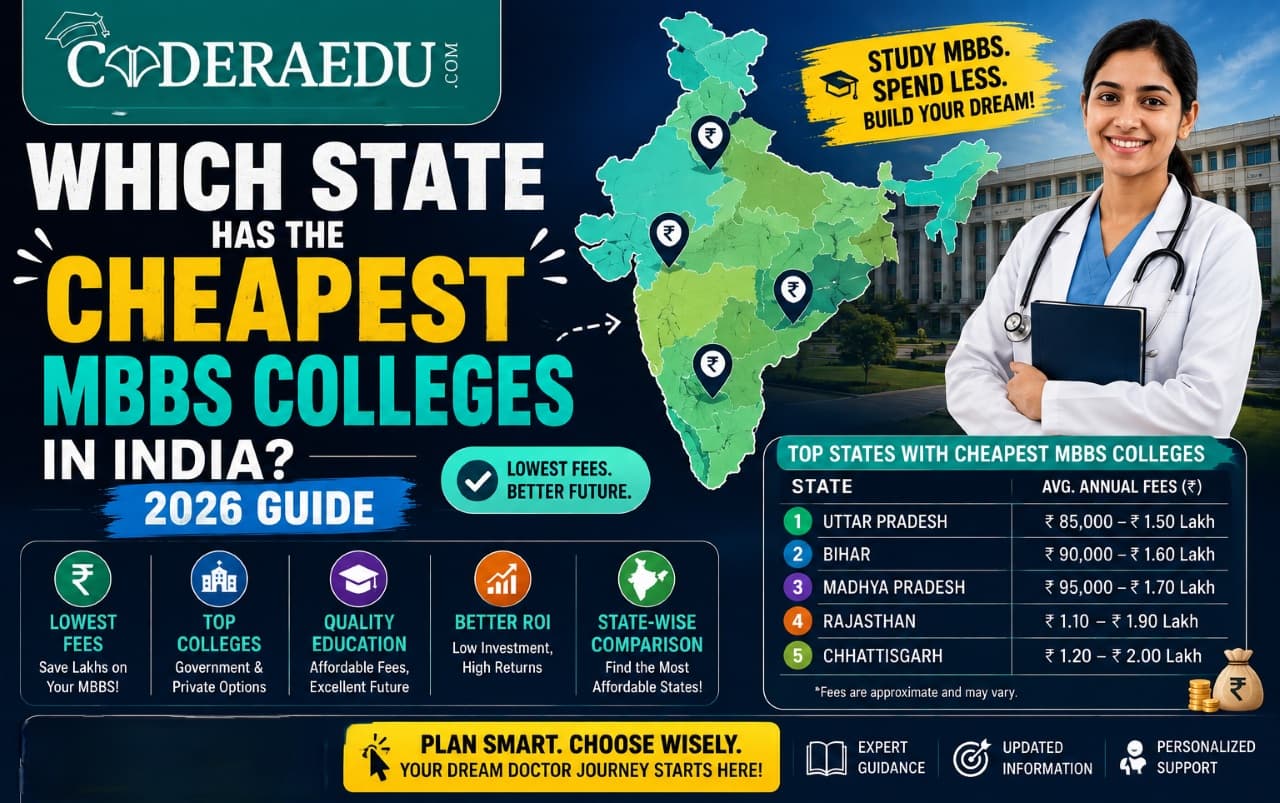 Cheapest MBBS colleges in India state wise fee comparison 2026