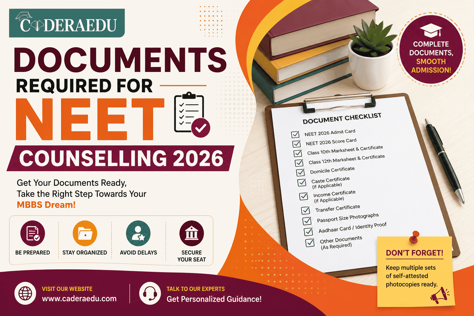 Documents Required for NEET Counselling 2026 – Complete Checklist