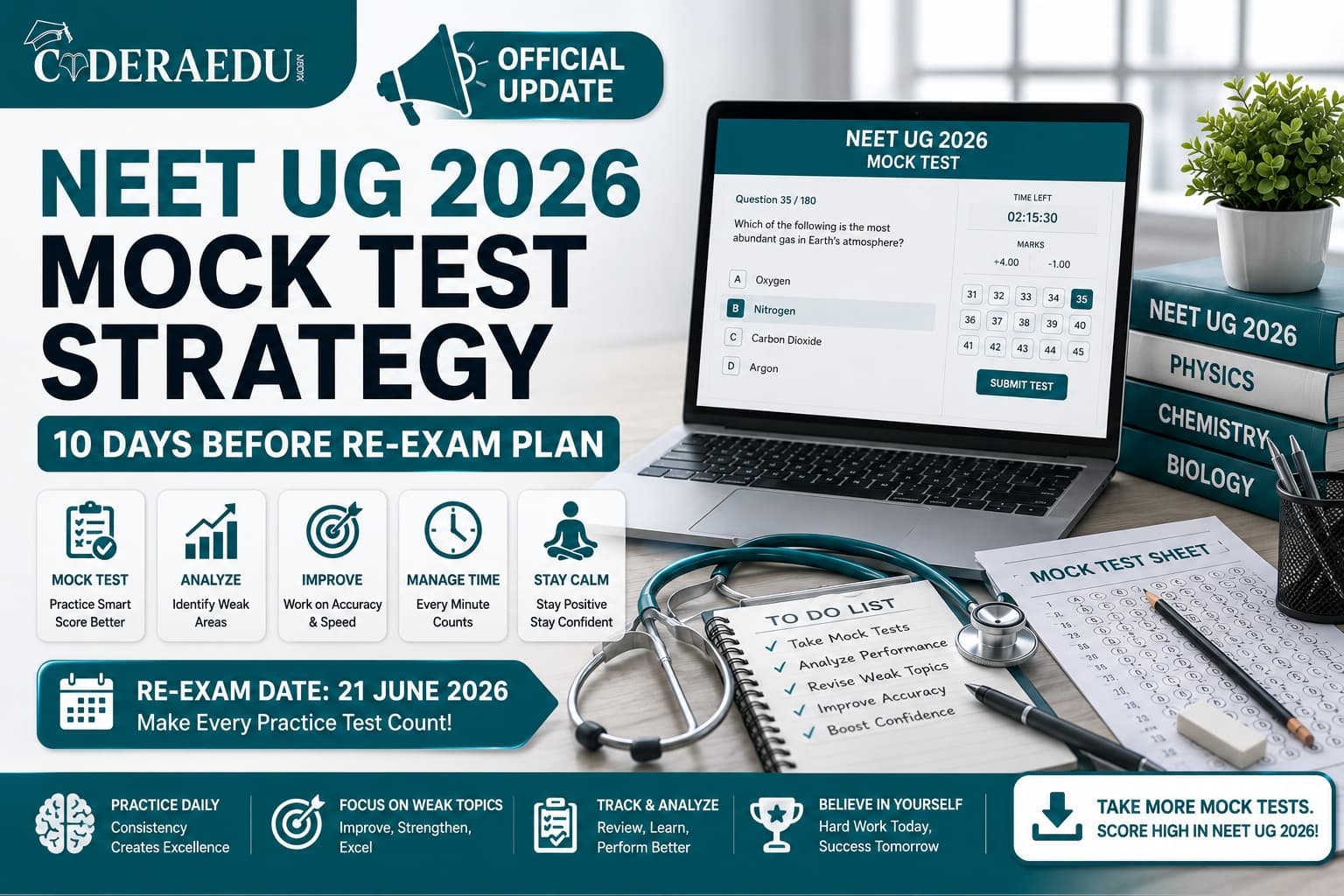 NEET UG 2026 Mock Test Strategy 10 Days Before Re-Exam Plan