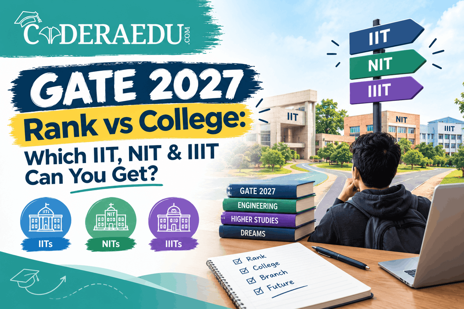 GATE 2027 rank vs college IIT NIT IIIT admission guide