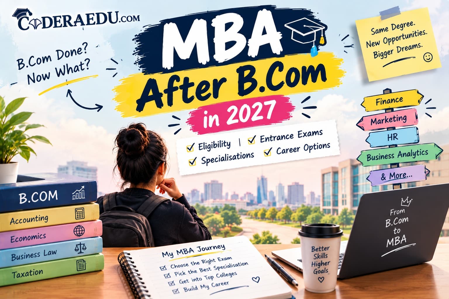 MBA after B.Com 2027 eligibility entrance exams specialisations career options