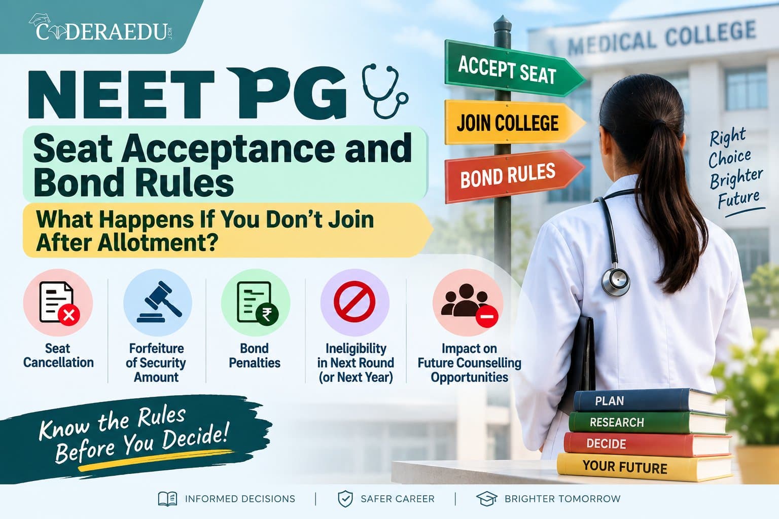 NEET PG Seat Acceptance and Bond Rules: What Happens If You Don't Join After Allotment