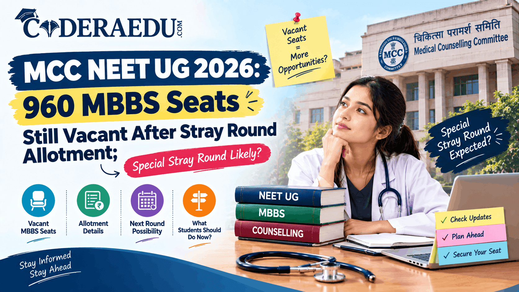 MCC NEET UG 2026 960 MBBS seats vacant after stray round and special stray round update