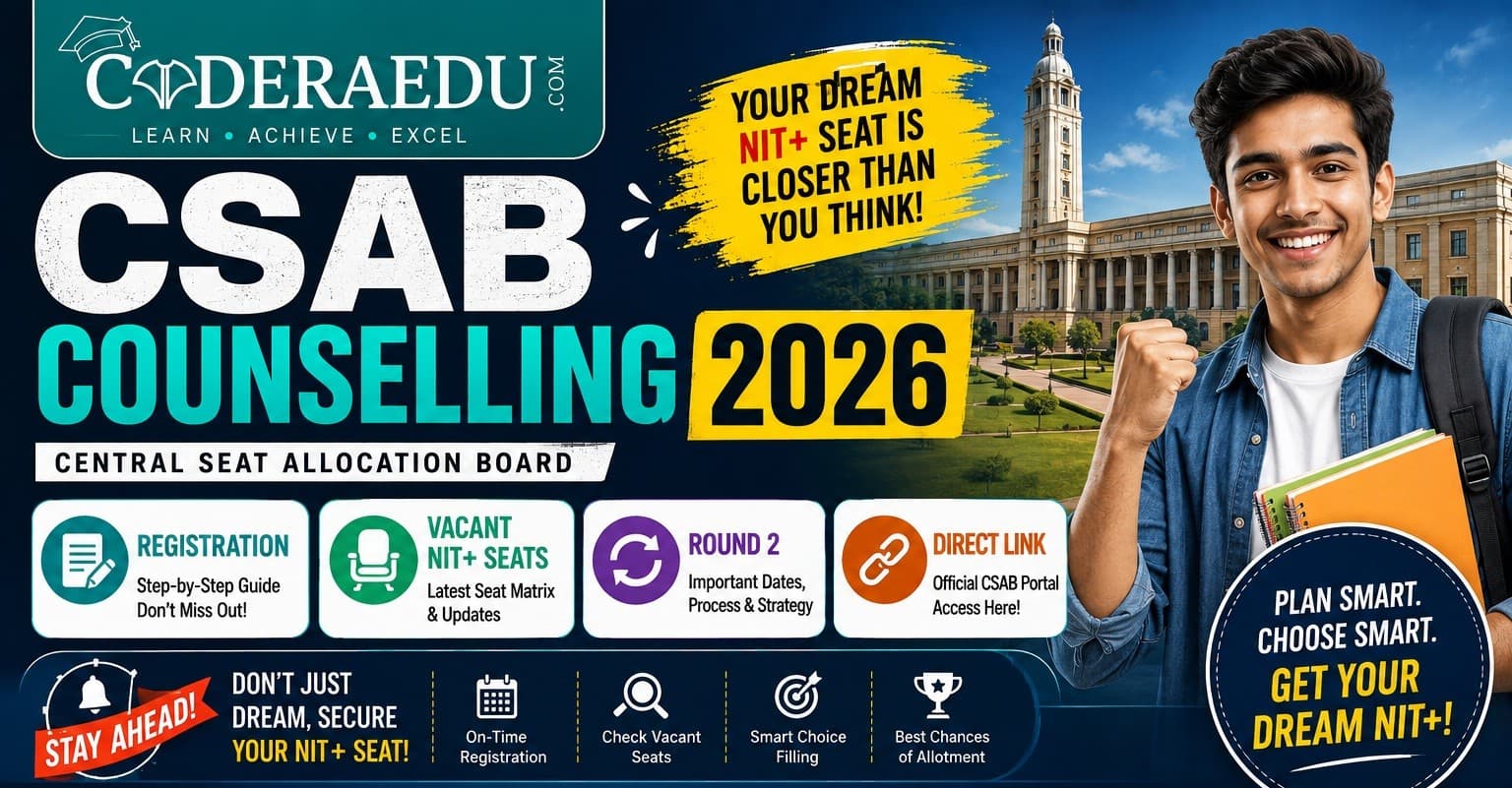 CSAB Counselling 2026 registration and vacant seat matrix
