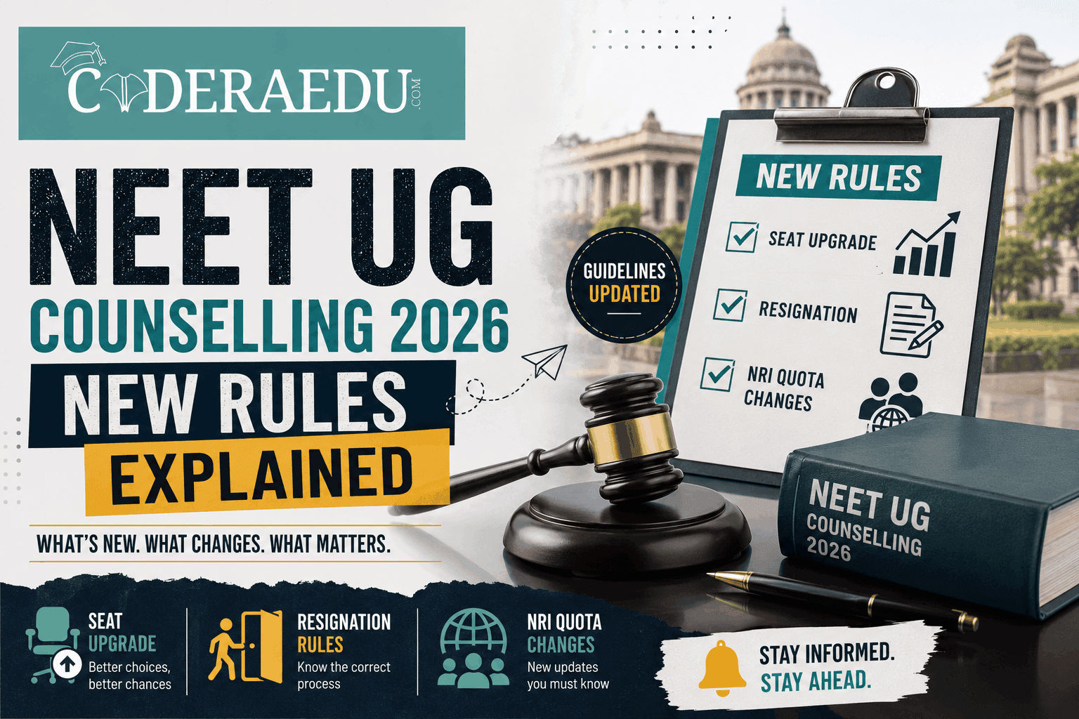 NEET UG Counselling 2026 new rules for seat upgrade resignation and NRI quota