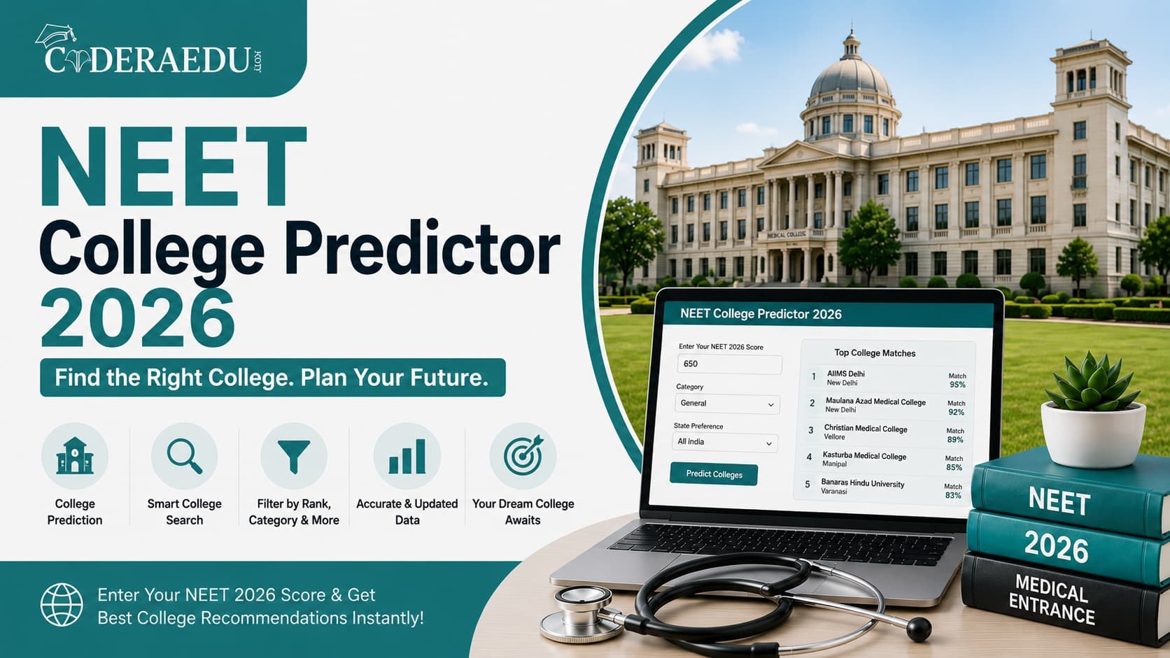 NEET College Predictor 2026 – Find MBBS Colleges by Rank and Category