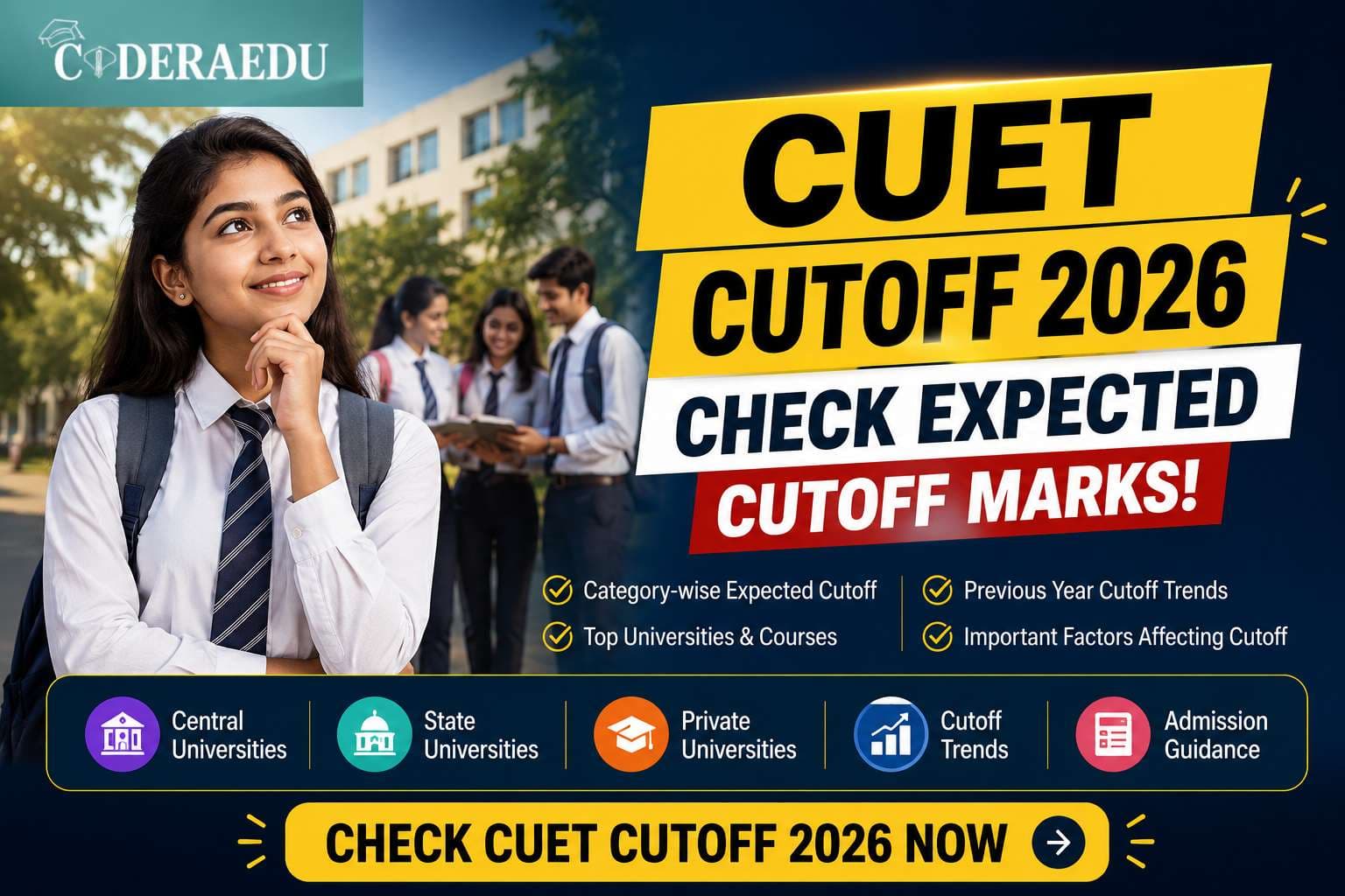 CUET Cutoff 2026 BCA – Expected Category-wise Marks and University-wise Trends
