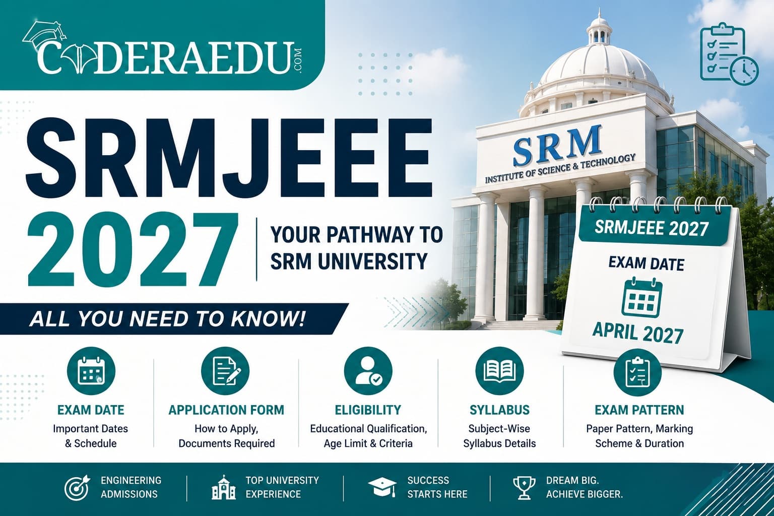 SRMJEEE 2027 exam date application form eligibility syllabus and exam pattern