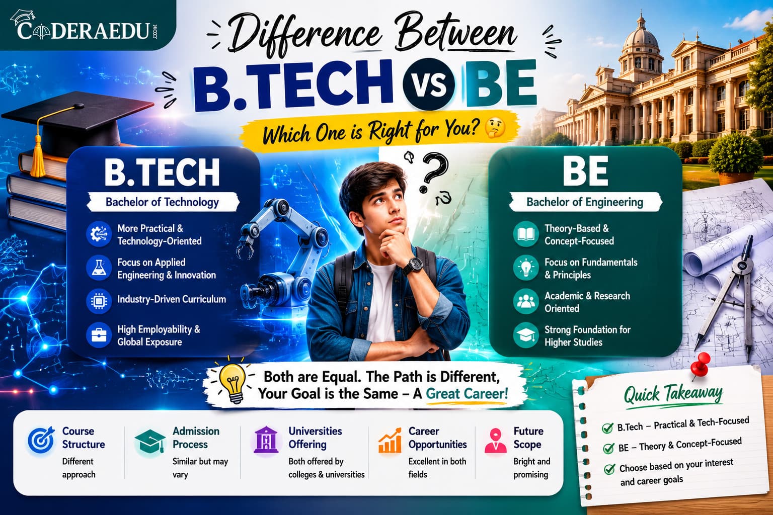 Difference between BTech and BE degree which is better 2026 India