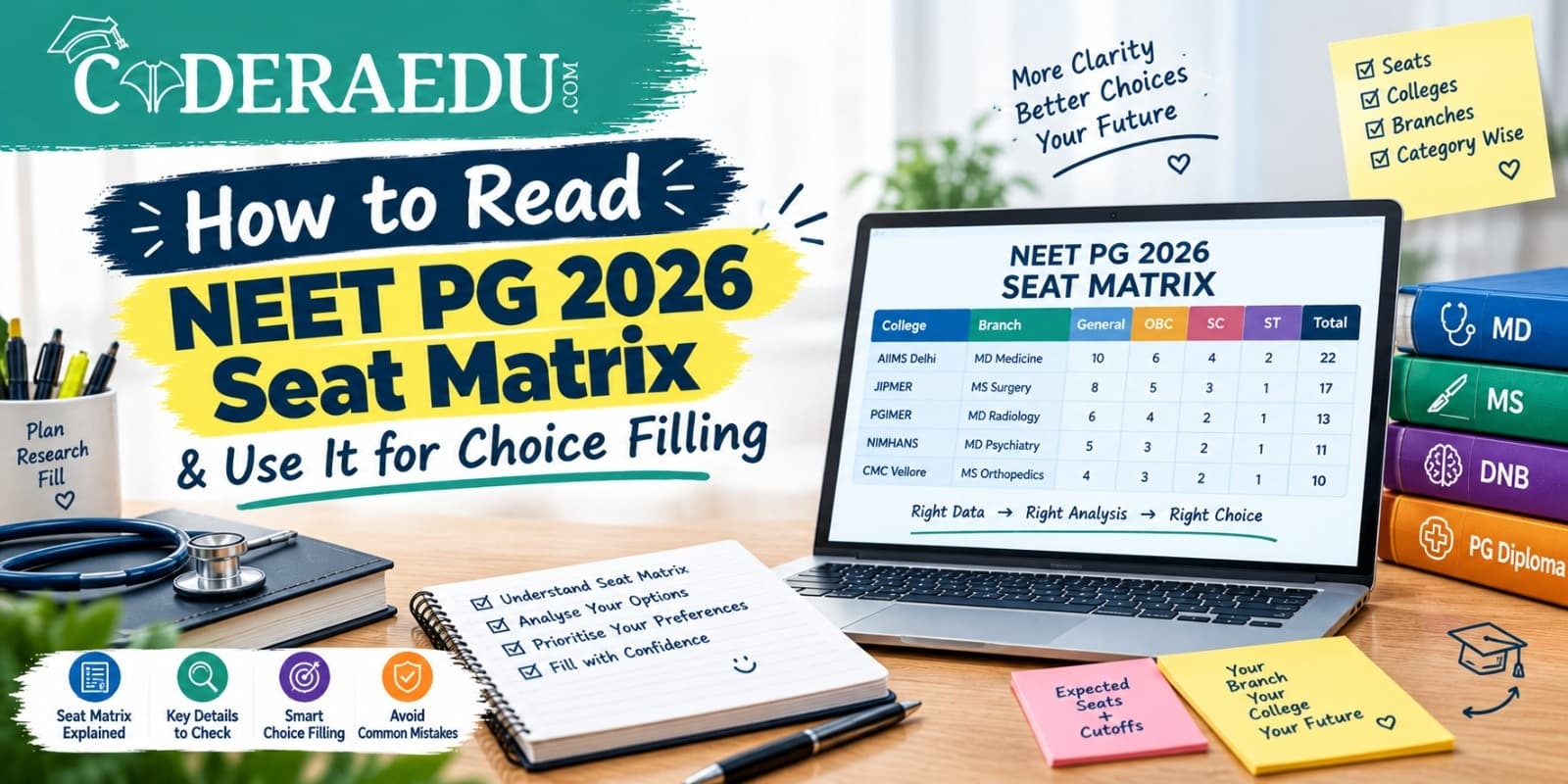 How to read NEET PG 2026 seat matrix for MCC choice filling
