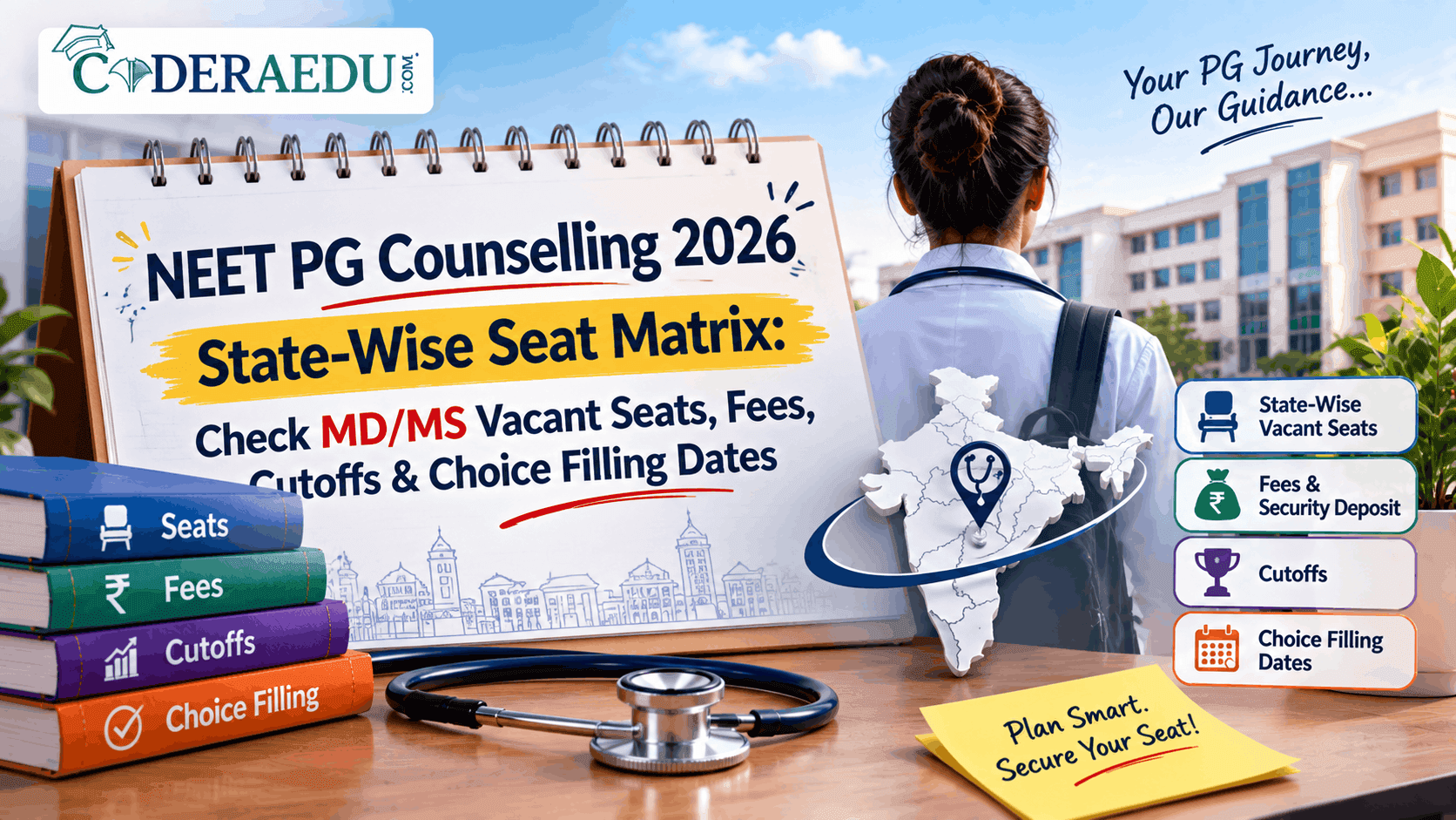 NEET PG counselling 2026 seat matrix state wise with MD MS seats, cutoff, fees and choice filling dates