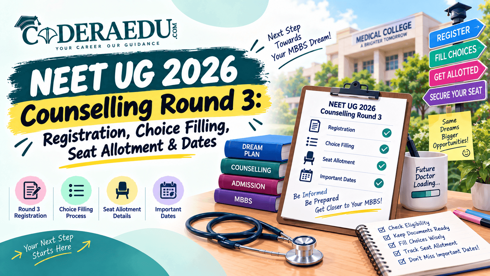 NEET UG Counselling 2026 Round 3 registration and seat allotment schedule