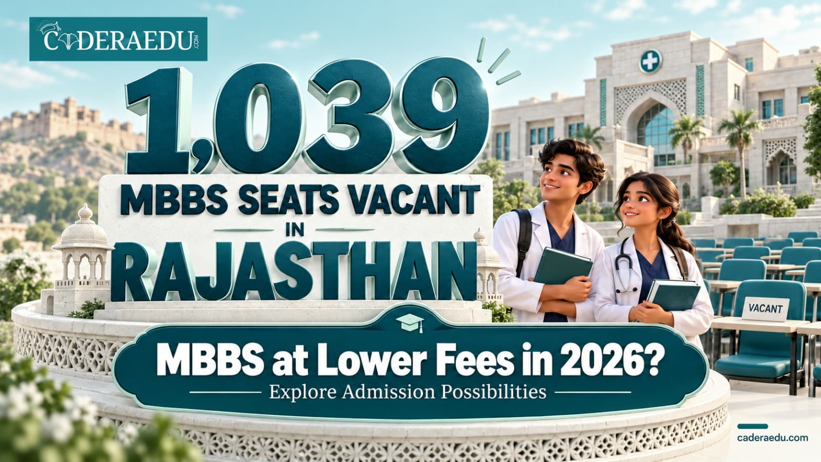 1039 MBBS seats vacant in Rajasthan 2026 after Round 3 counselling