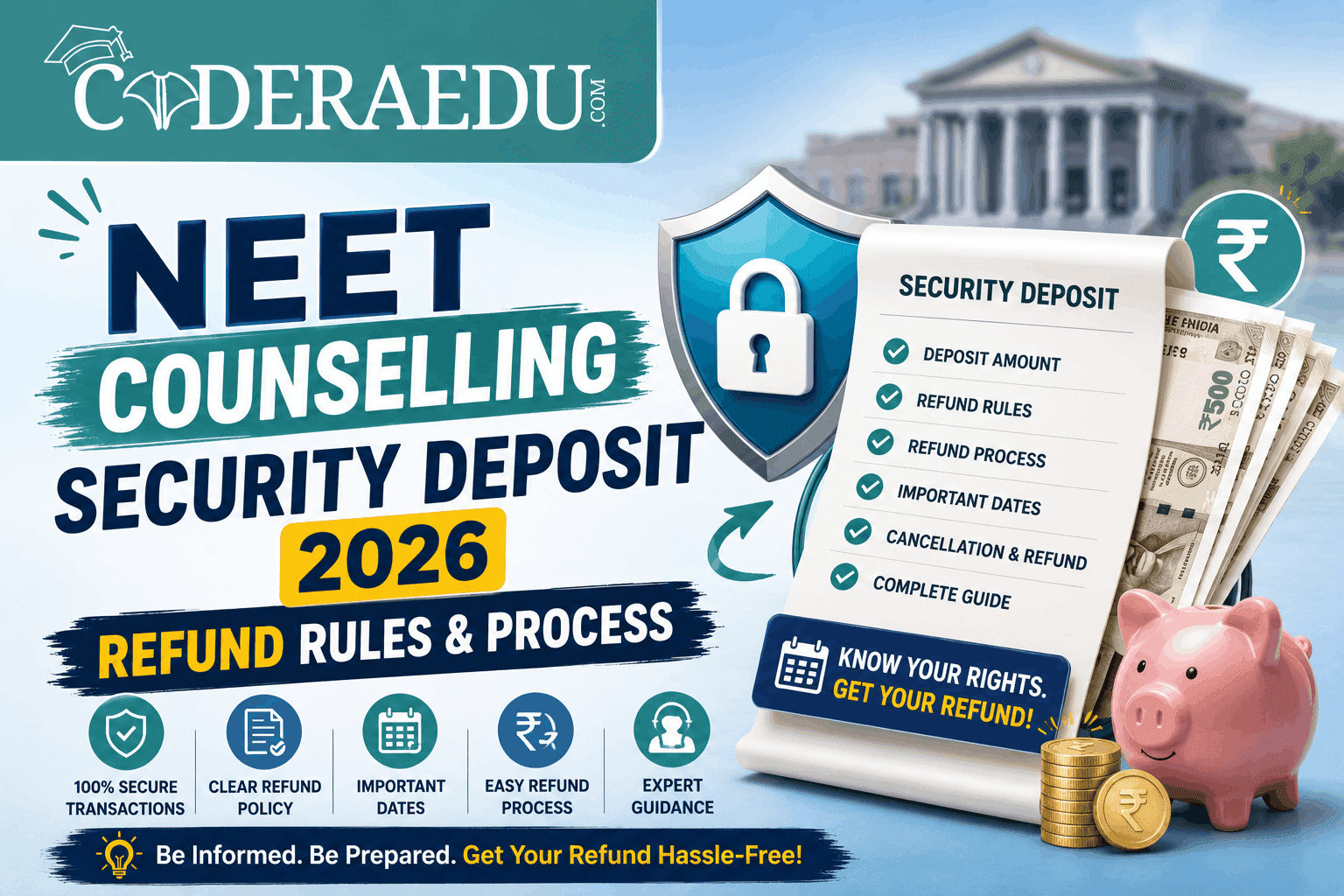 NEET counselling security deposit 2026 refund rules and process