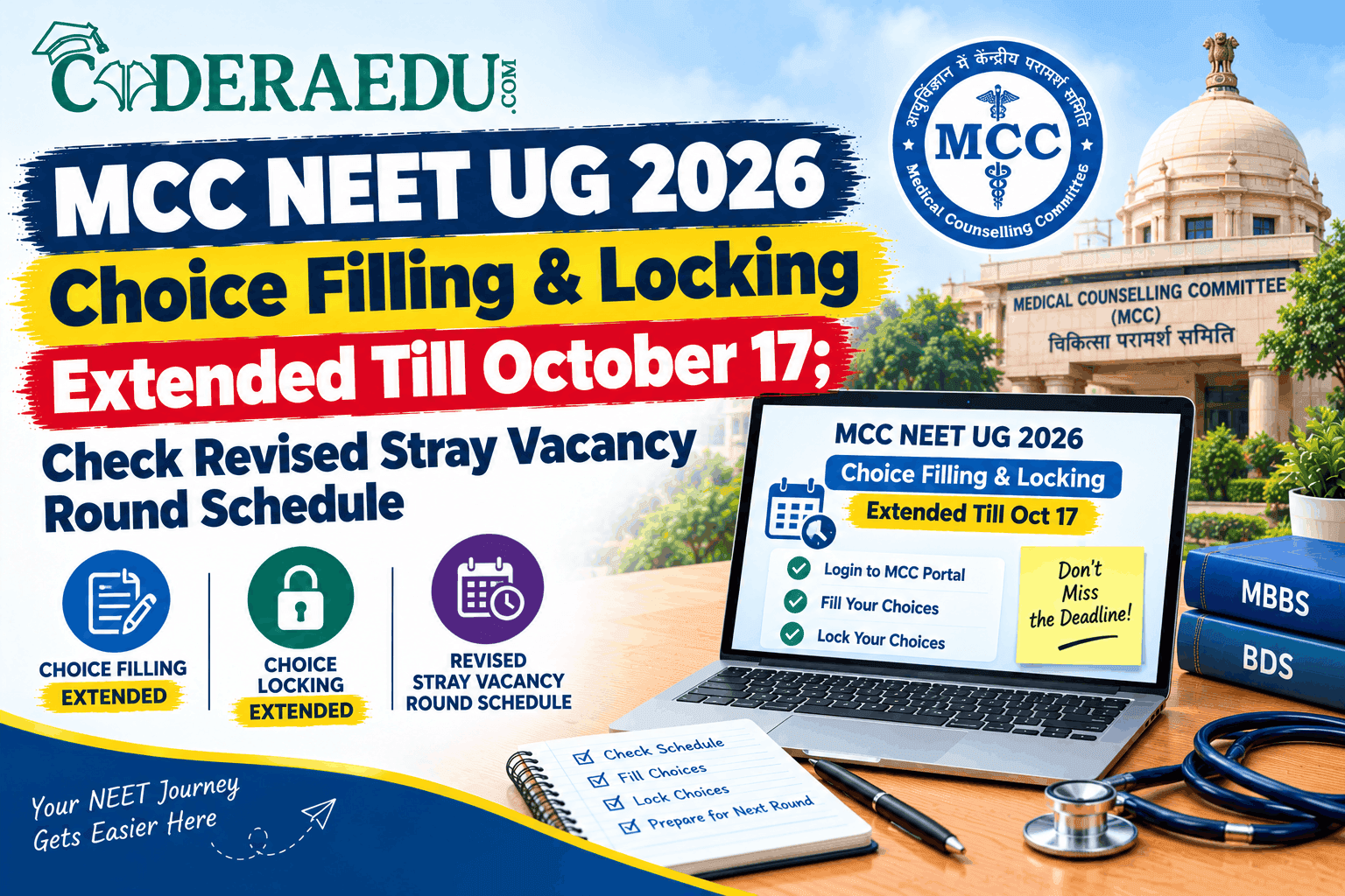 MCC NEET UG 2026 stray vacancy round revised schedule
