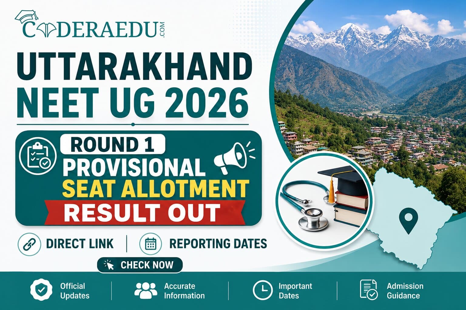 Uttarakhand NEET UG 2026 Round 1 Provisional Seat Allotment Result Out; Final Result Tomorrow at 4 PM