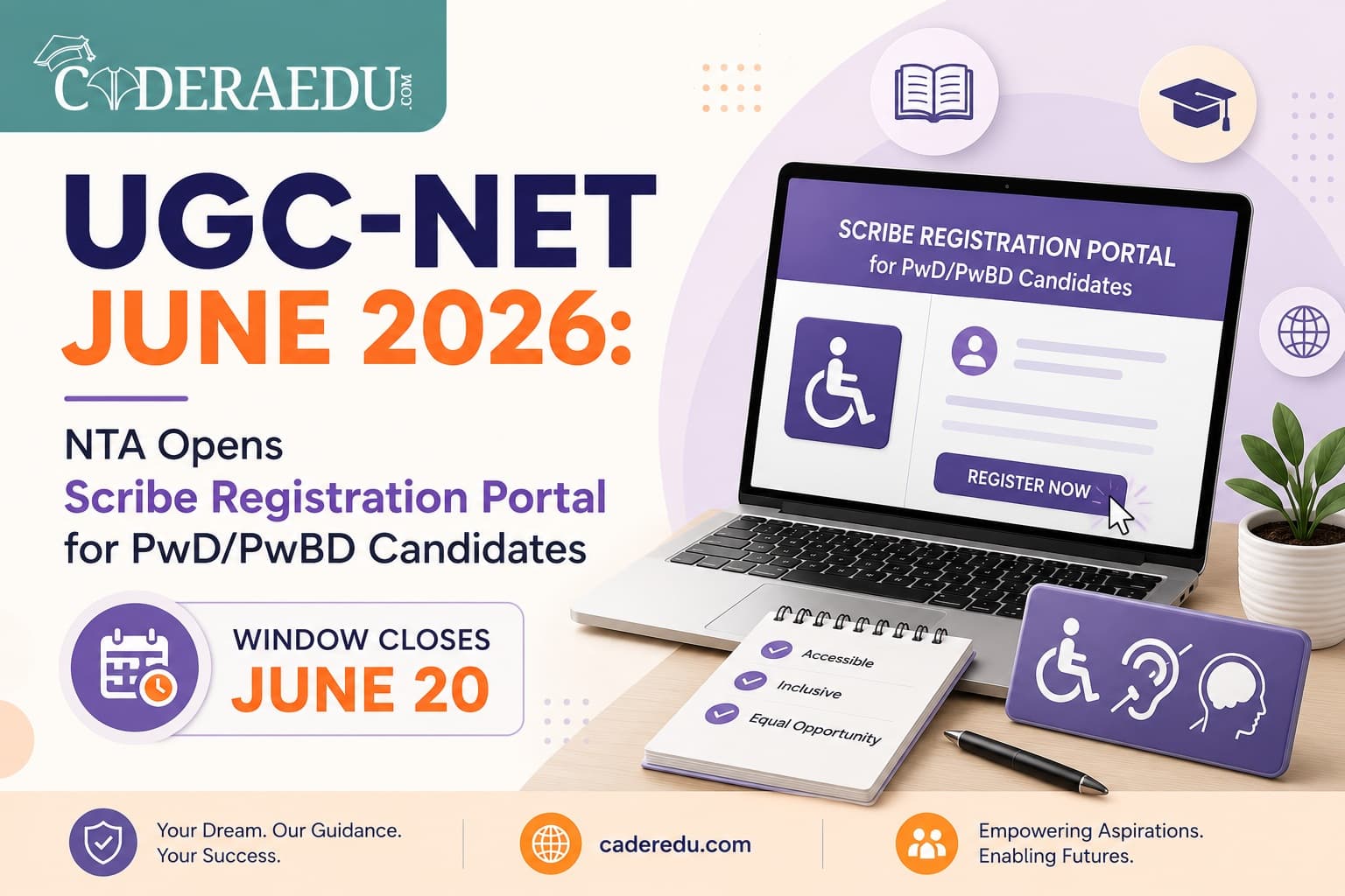 UGC-NET June 2026: NTA Opens Scribe Registration Portal for PwD/PwBD Candidates  Window Closes June 20