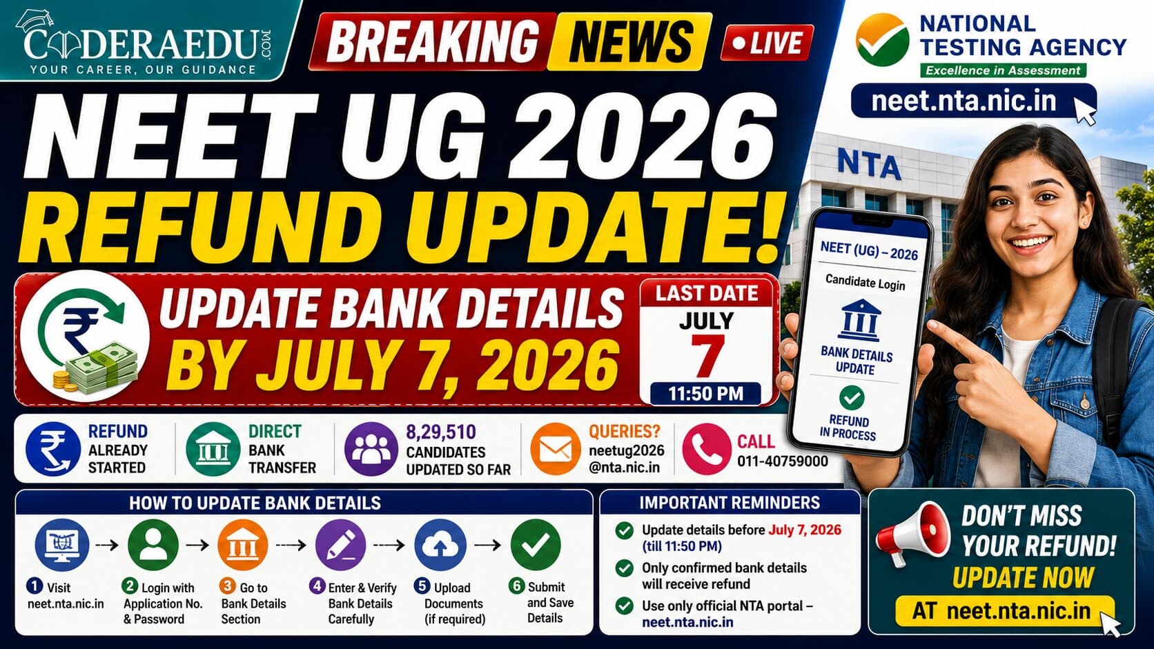 RE NEET Result 2026 Date Live: NTA to Declare NEET UG Re-Exam Results on or Before July 20