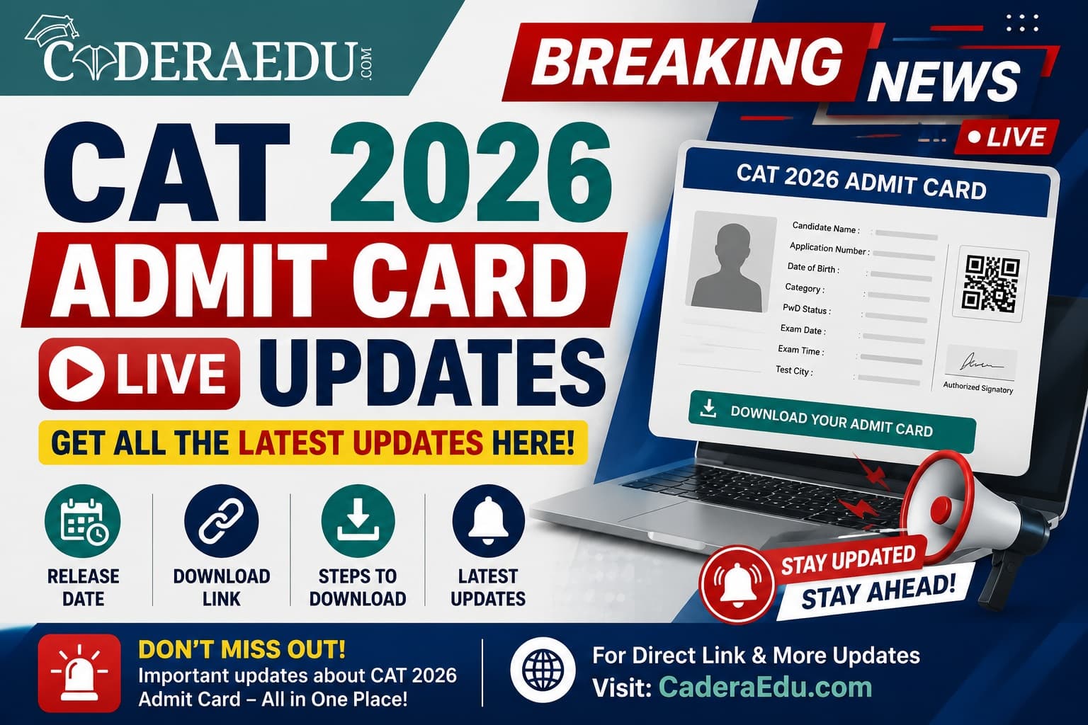 CAT 2026 Admit Card LIVE Updates: Release Date, Download Link, Steps to Download & Latest Updates