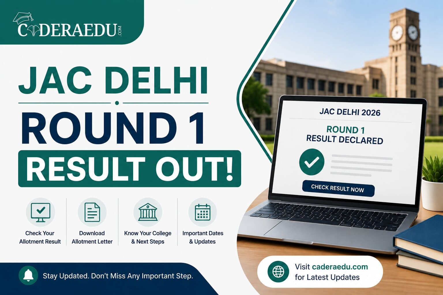 JAC Delhi Round 1 Result 2026 Declared — Check Seat Allotment at jacdelhi.admissions.nic.in