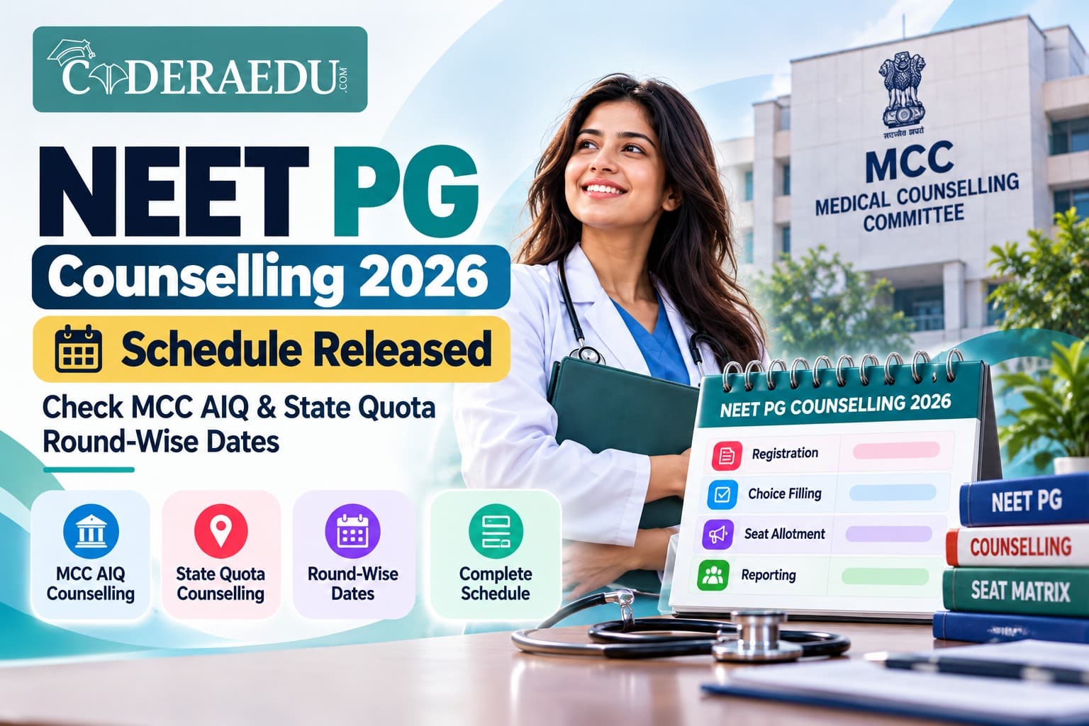 NEET PG Counselling 2026 schedule MCC AIQ and state quota dates