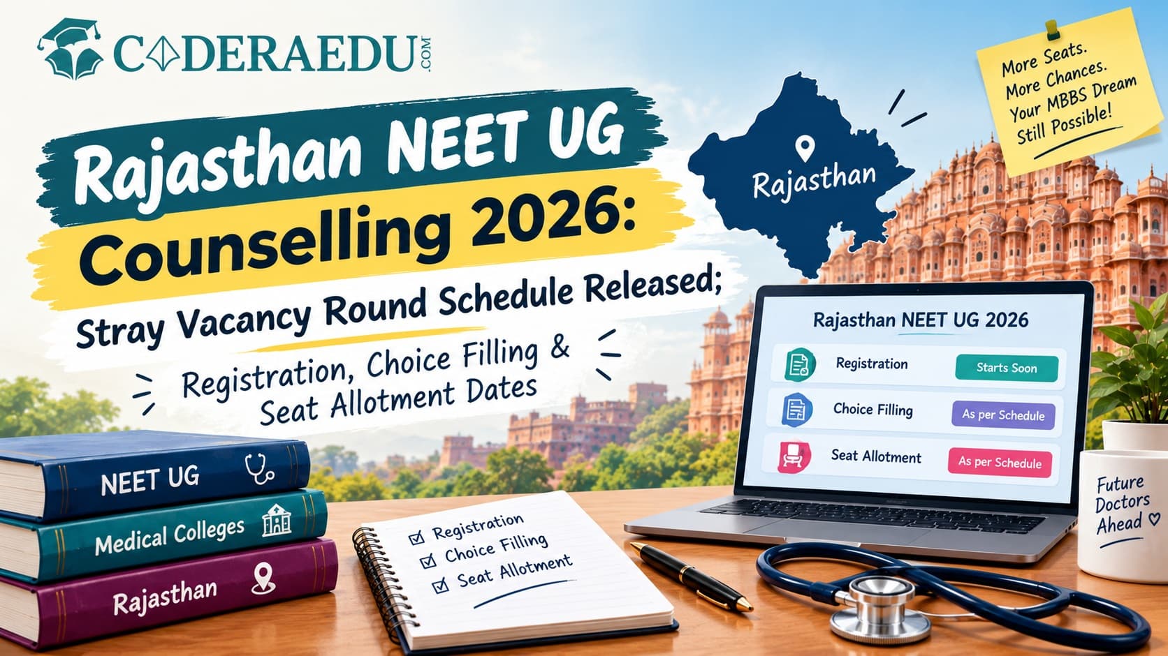 Rajasthan NEET UG Counselling 2026: Stray Vacancy Round Schedule Released; Registration, Choice Filling & Seat Allotment Dates