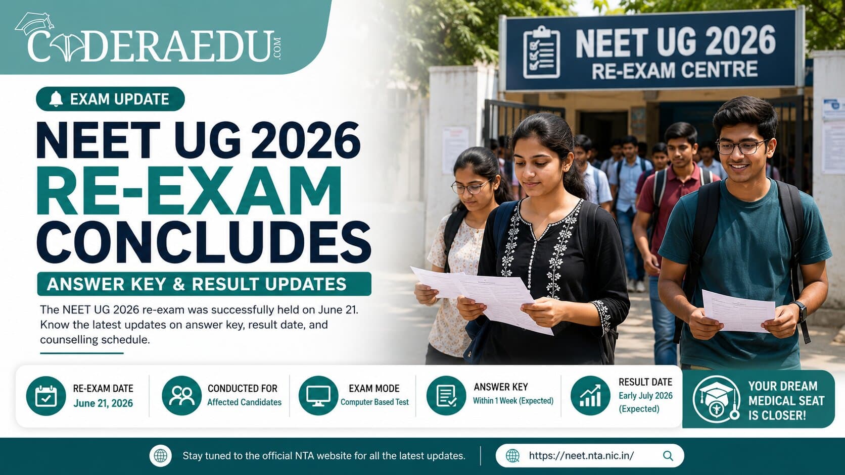 NEET UG 2026 Re-Exam Concludes: Answer Key & Result Updates