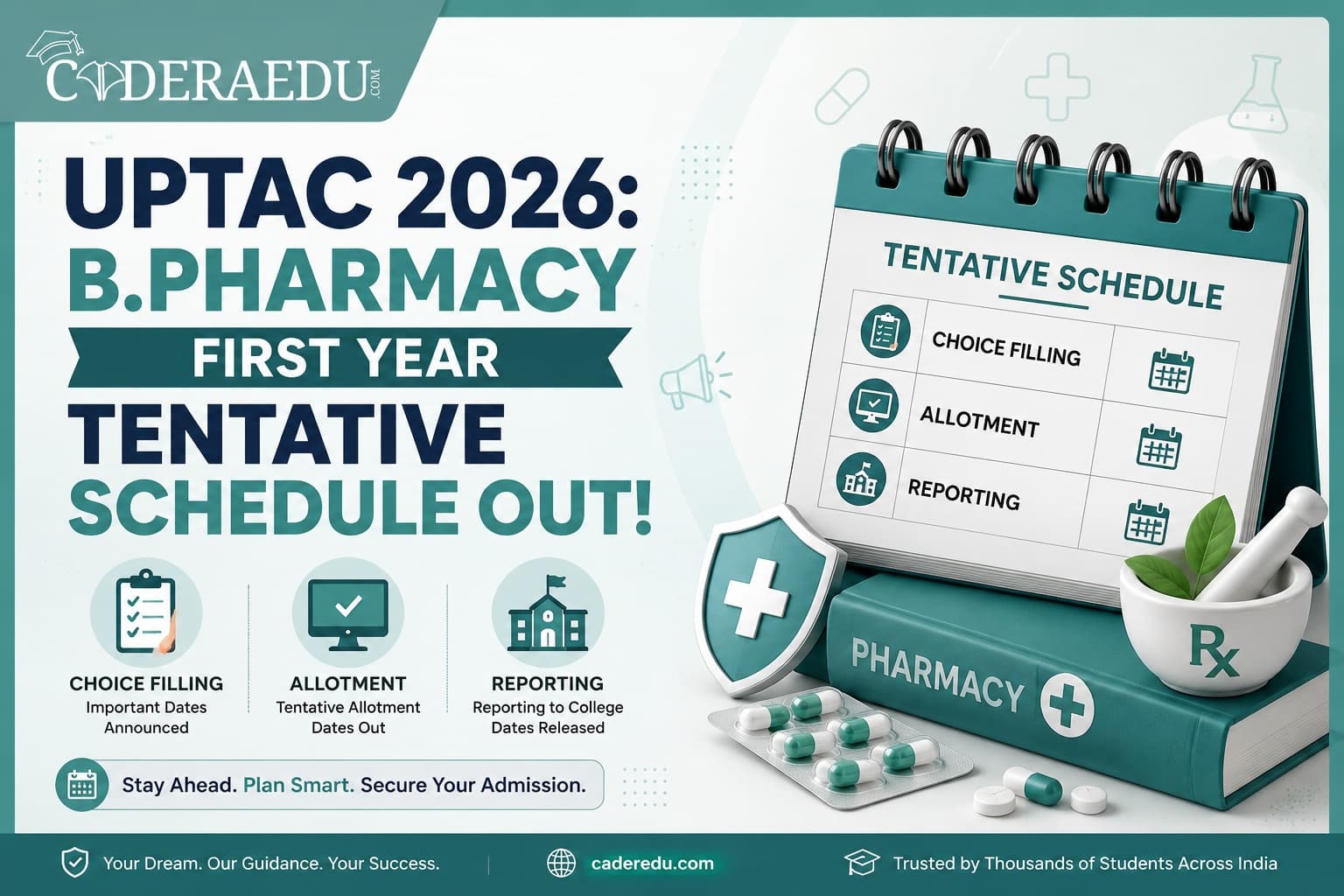 UPTAC 2026: B.Pharmacy First Year Tentative Schedule Out  Choice Filling, Allotment & Reporting Dates Inside