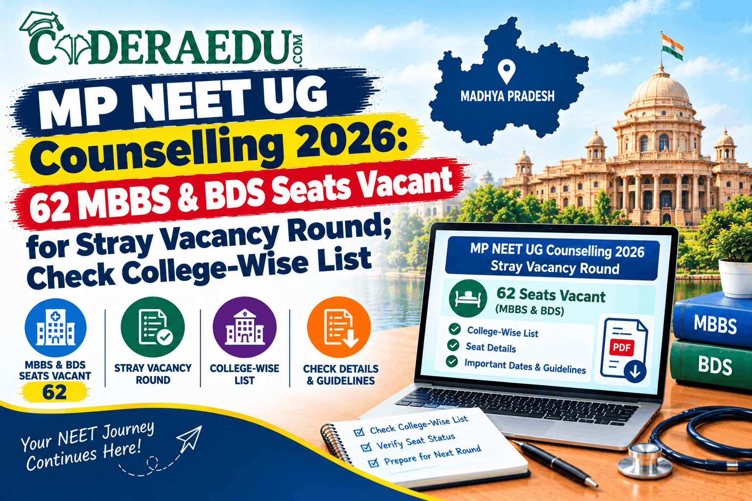 MP NEET UG 2026 stray vacancy round 62 vacant MBBS BDS seats college-wise list