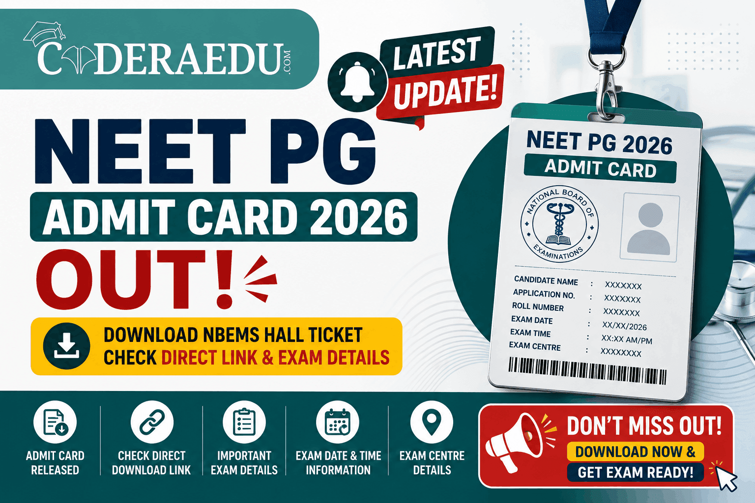 NEET PG Admit Card 2026 OUT: Download NBEMS Hall Ticket, Check Direct Link & Exam Details