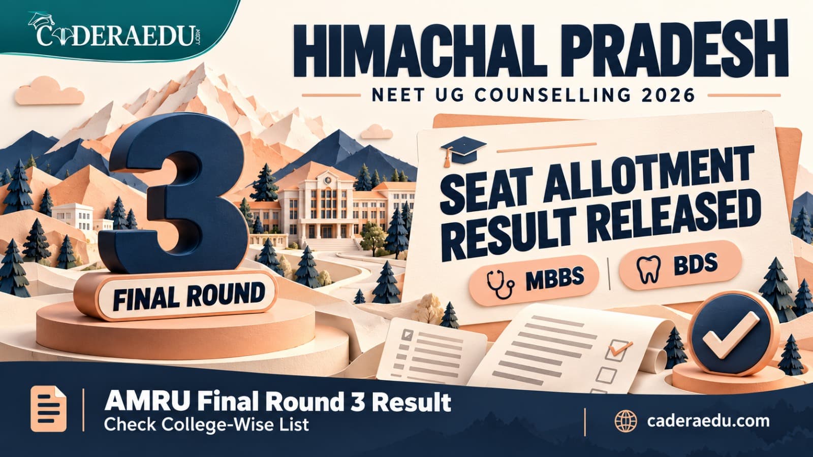 Himachal Pradesh NEET UG Counselling 2026: AMRU Releases Final MBBS/BDS Round 3 Seat Allotment Result; Check College-Wise List