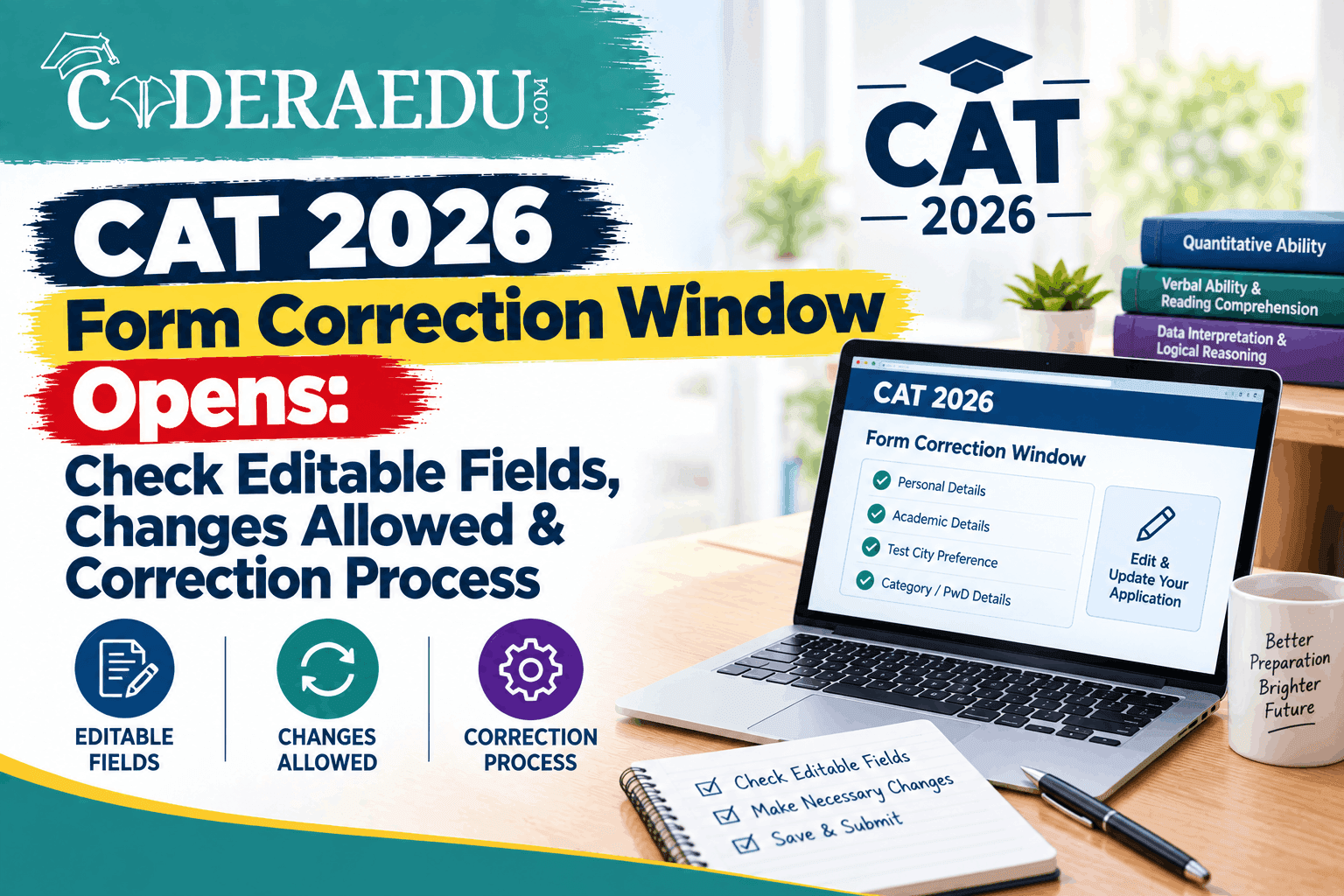 CAT 2026 form correction window open at iimcat.ac.in for registered candidates