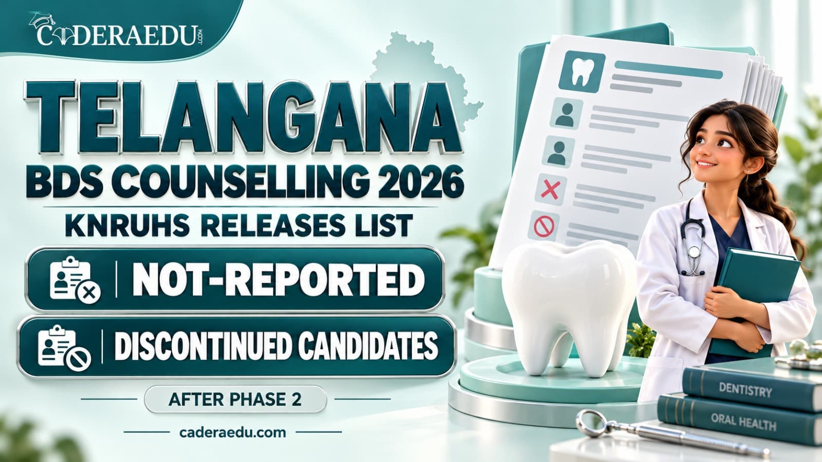 Telangana BDS Counselling 2026 KNRUHS not-reported and discontinued candidates list