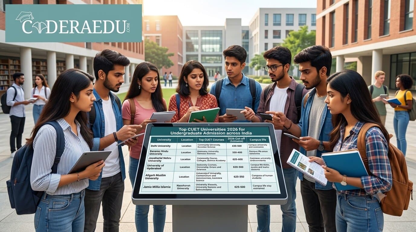 Students comparing top CUET universities 2026 for undergraduate admission across India