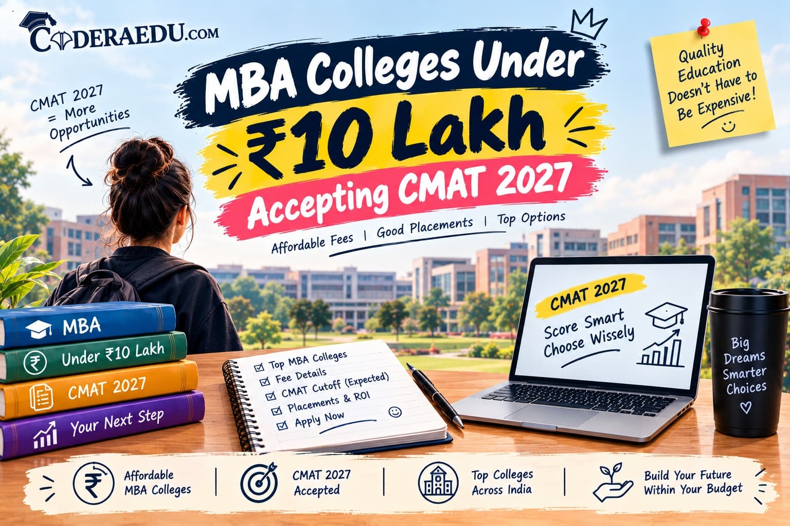 MBA colleges under 10 lakh accepting CMAT 2027 fees and cutoff comparison