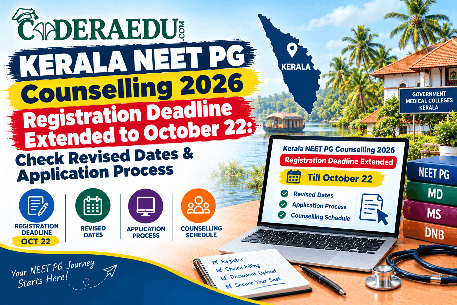 Kerala NEET PG Counselling 2026: Registration Extended to October 22 for PG Homoeopathy; PG Medical Closed on October 16